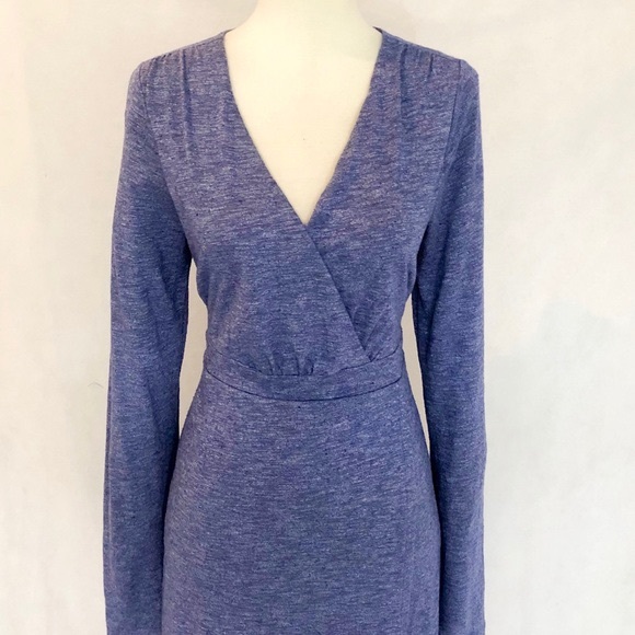 Athleta Wrap It Up Heather Blue Knit Dress - Picture 3 of 8